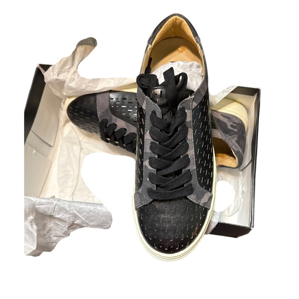 GILI Women’s Adalie Lace Up Sneakers Black Perforated Camo Trim Size 8M NWB - Picture 2 of 16